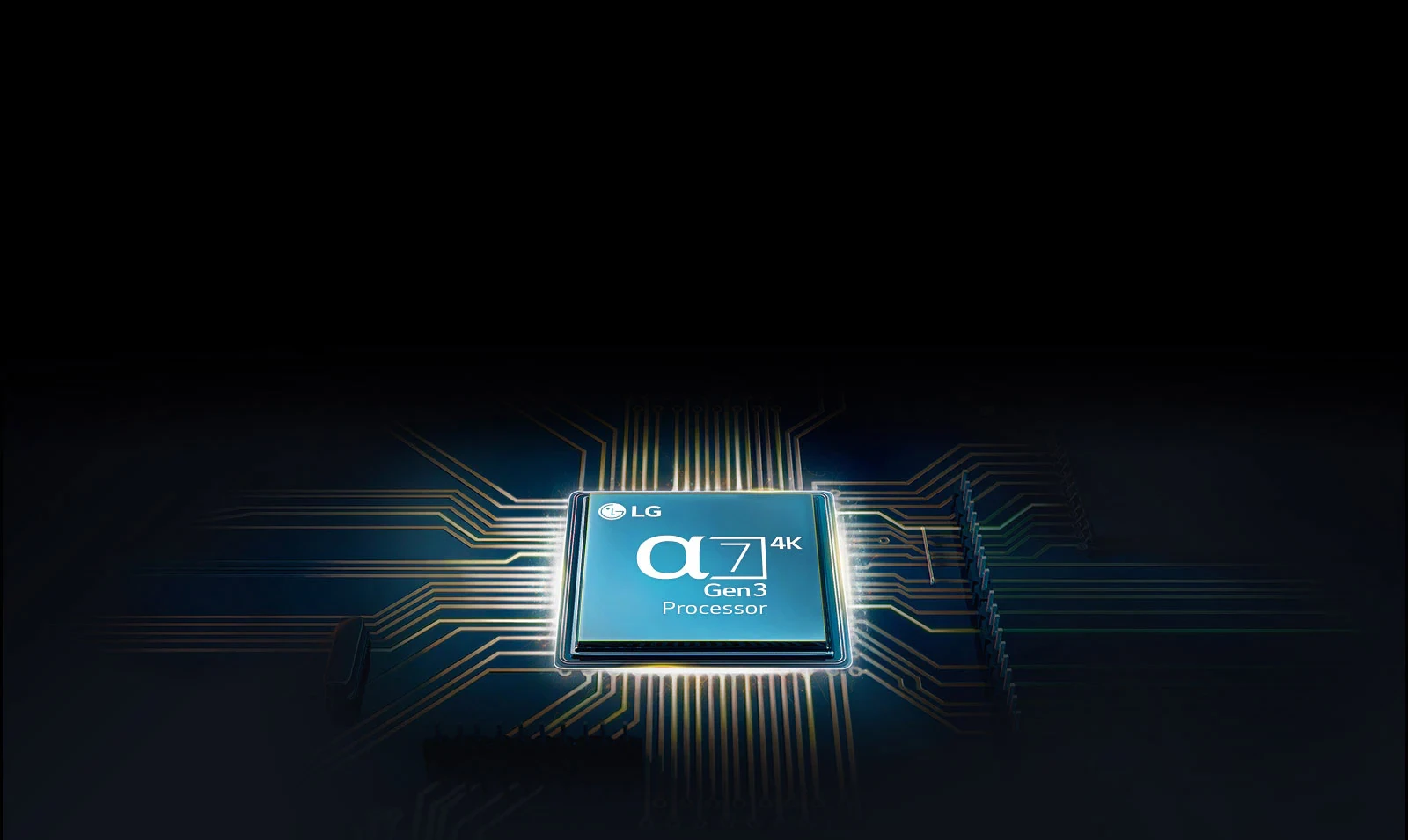 Puce Alpha 7 fixée sur la carte mère d’un téléviseur