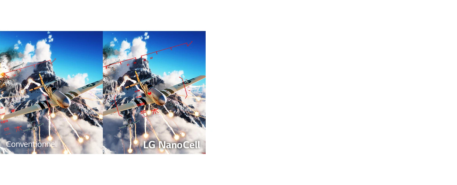 Une scène d’un jeu de guerre où on voit un avion