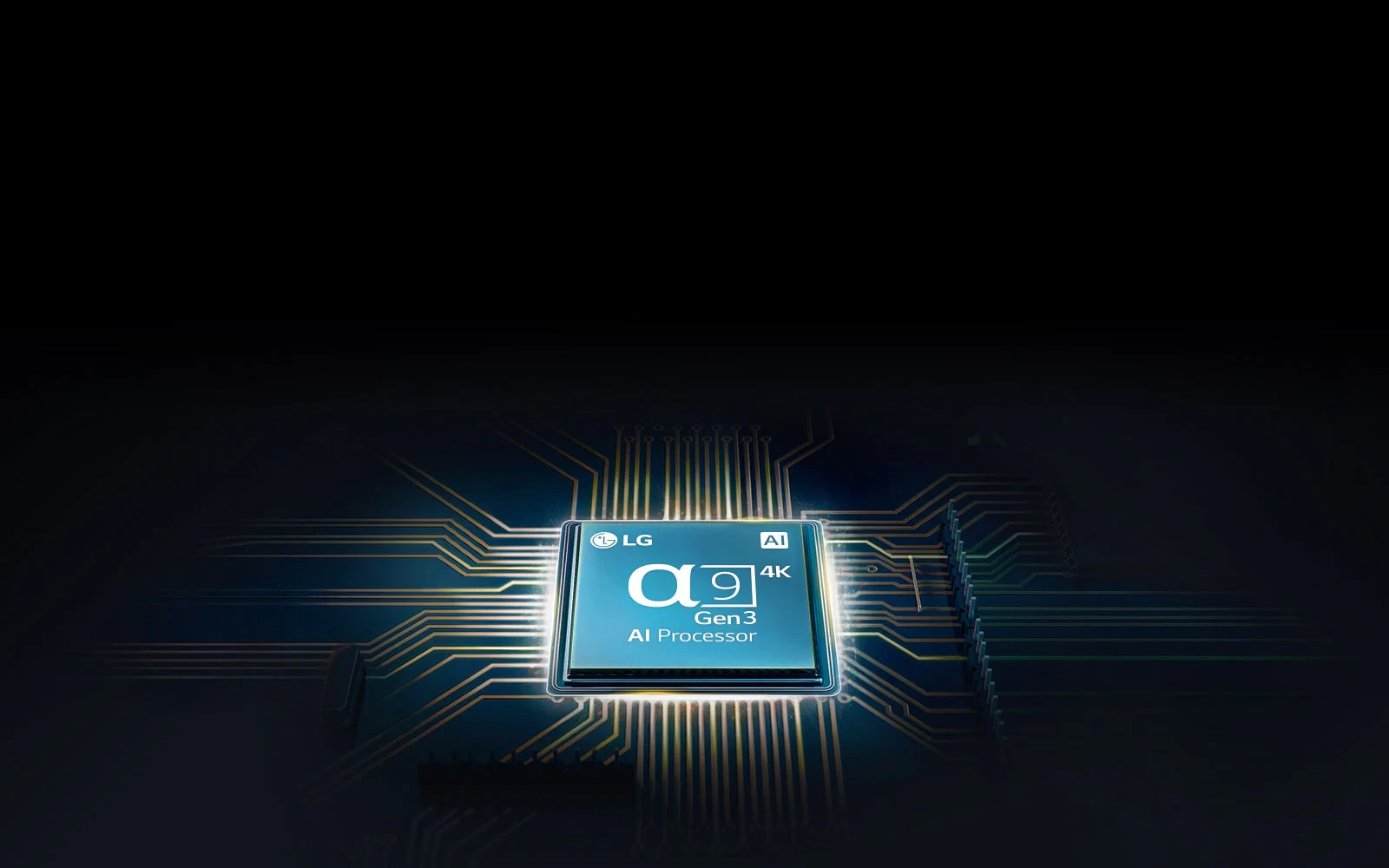 Puce Alpha 9 montée sur la carte mère du téléviseur