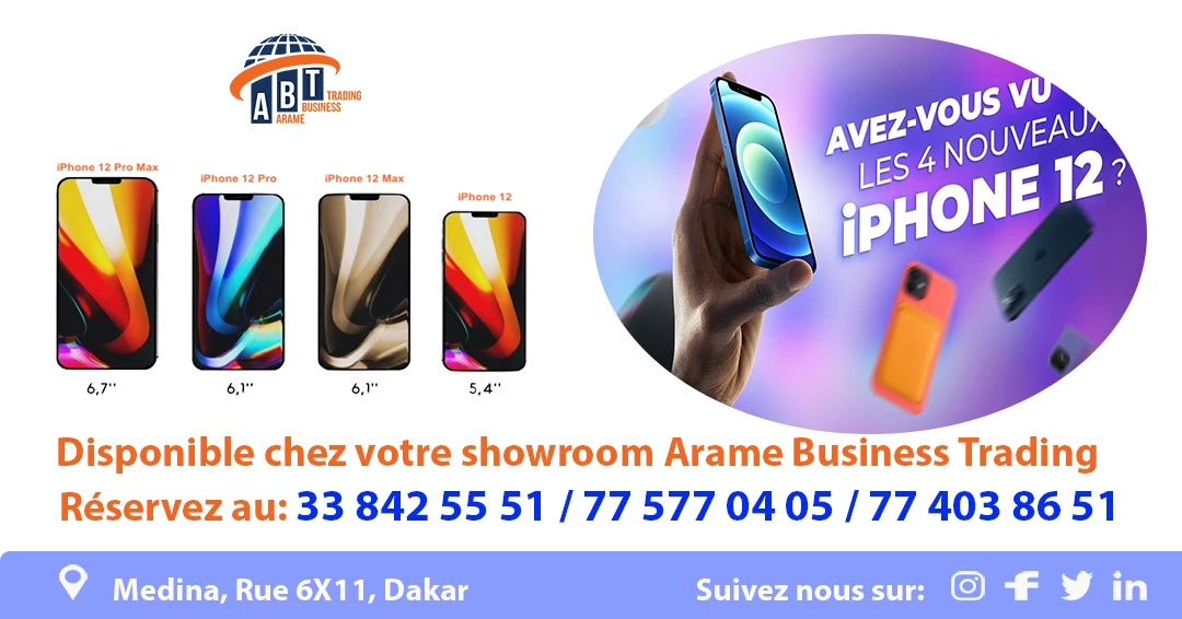 iPhone 12 - Electroménager Dakar Sénégal - Arame Business Trading - Le meilleur de vos équipements cuisine à petits prix adaptés à tous les budgets